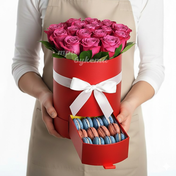 12 макарун в шляпной коробке