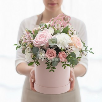 Розы с альстромериями на 14 февраля